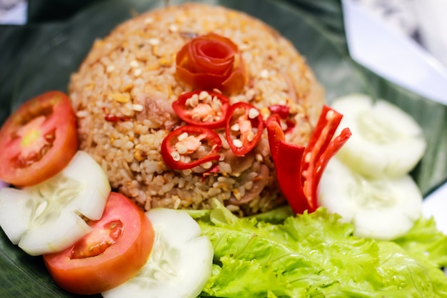 Foto comida indonésia nasi goreng fried rice