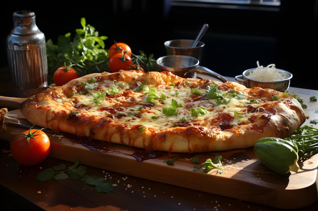 Foto comida italiana pizza en una mesa