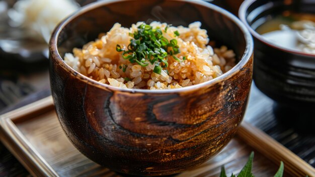 Comida japonesa arroz marrón fermentado