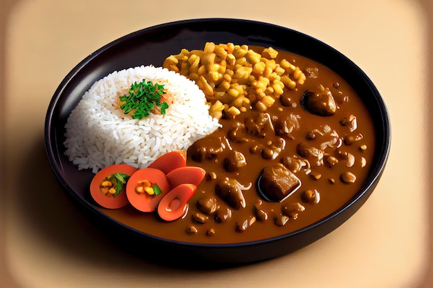 Comida japonesa de curry de arroz