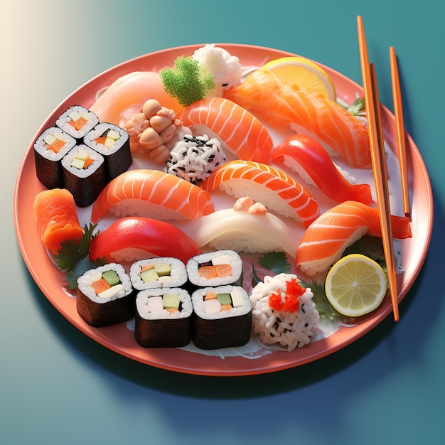 comida japonesa sushi cores frescas modernas peixe comida do mar salmão arroz fresco saboroso