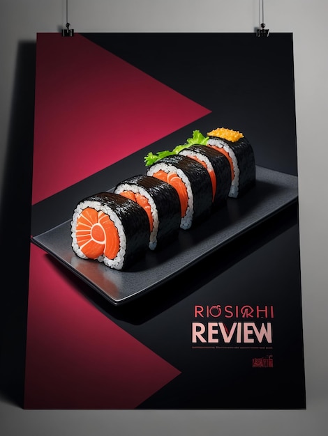 Foto comida japonesa de sushi maki ands rollos con atún, salmón, camarón, cangrejo y aguacate