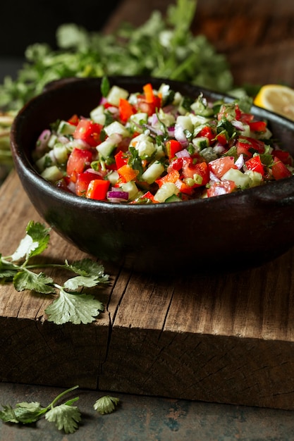 Foto comida judía deliciosa de alto ángulo