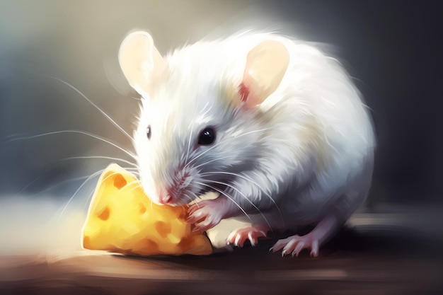 Comida láctea de ratón gordo blanco Generar Ai