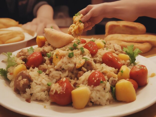 Foto comida linda imagem aproximada gerada por ia