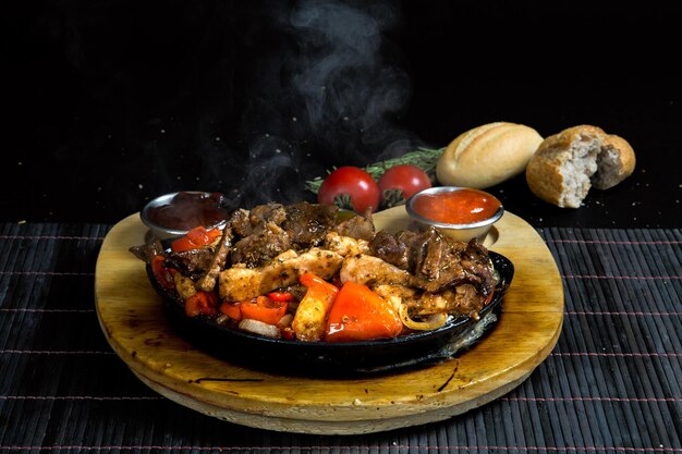 Comida en mesa de madera