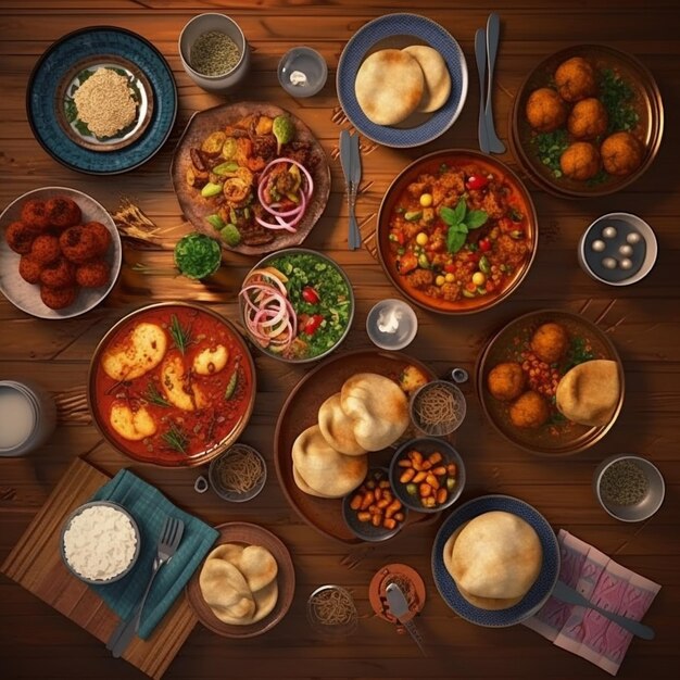 Comida en una mesa