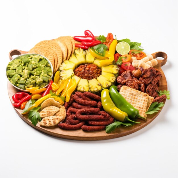 Comida nacional de Granada con fondo blanco alto