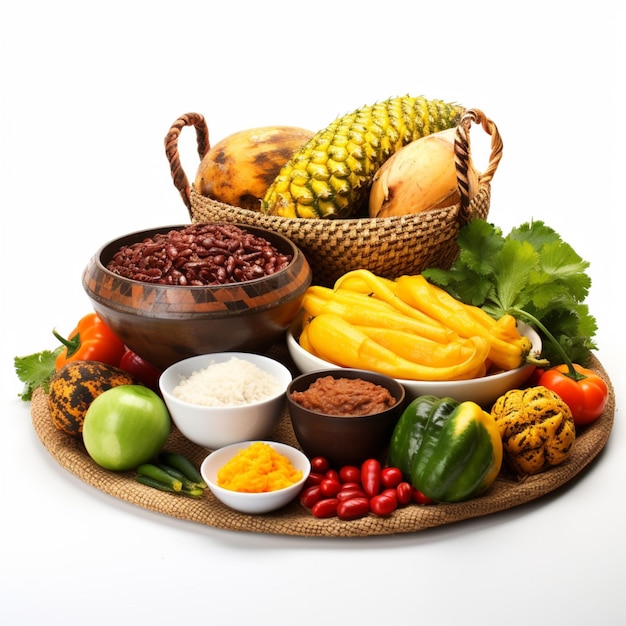 Comida nacional de Malawi con fondo blanco en lo alto