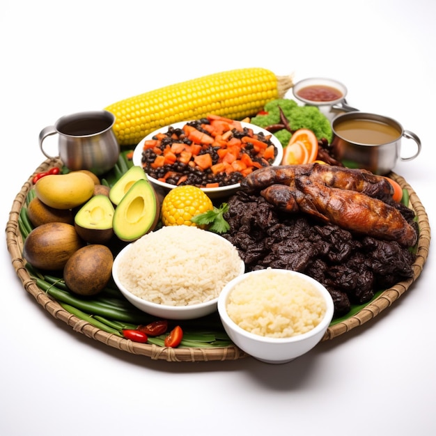 Comida nacional de Sudán del Sur con fondo blanco.