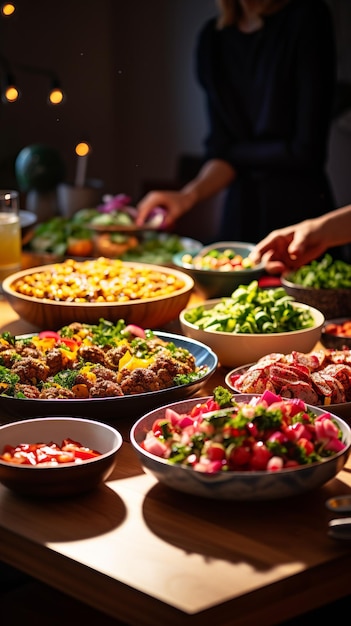 Foto comida de oriente medio en la mesa