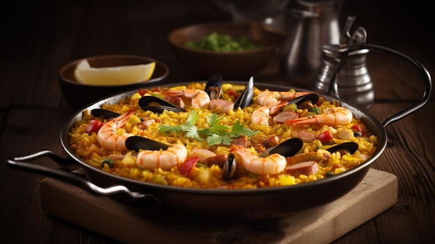 Comida paella IA generada