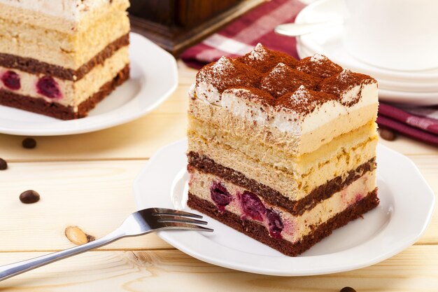 Comida de panadería Tarta de helado de chocolate pastel y galleta con comida deliciosa