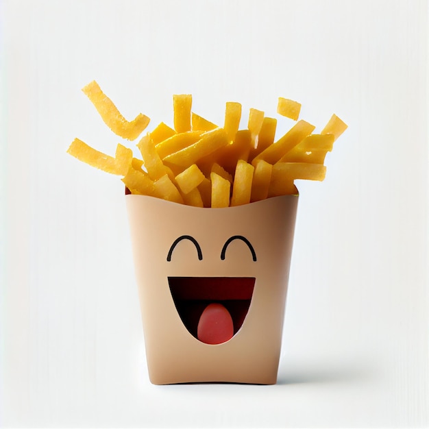 Comida con personalidad Chistosas Papas fritas IA generativa