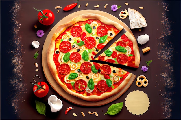 Comida de pizza de cocina europea