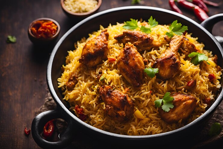 comida de pollo baryani