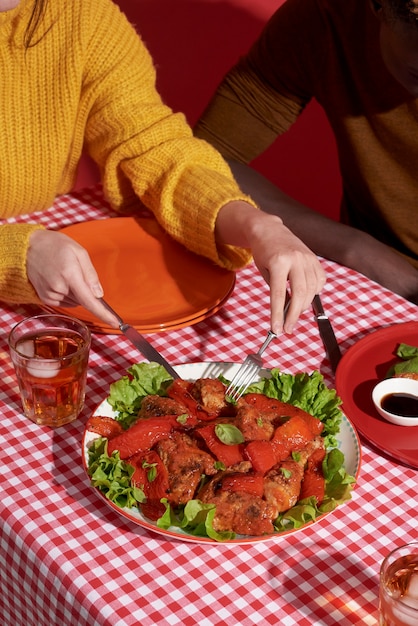 Comida rápida bonita e deliciosa