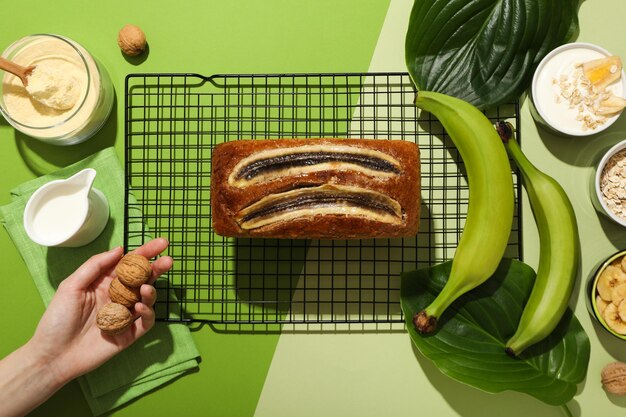 Comida sabrosa con plátano concepto de comida sabrosa con banano