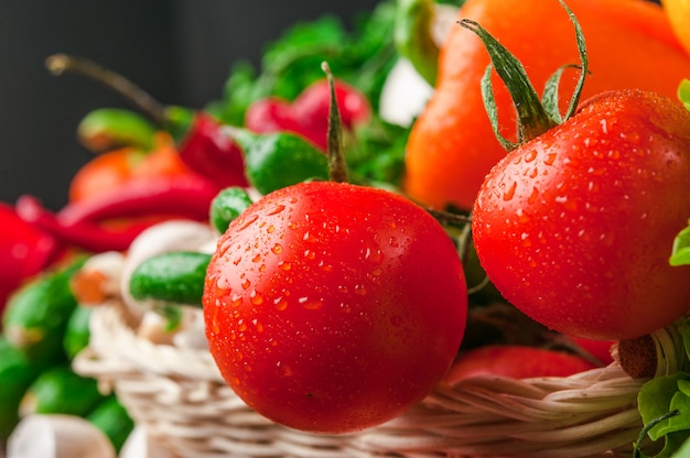 Comida sabrosa y saludable verduras y frutas