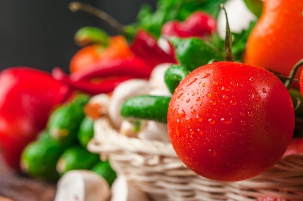 Comida sabrosa y saludable verduras y frutas