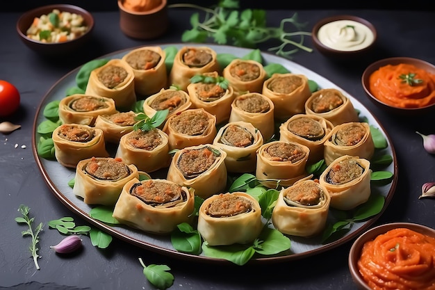 Comida saludable con muy buena cocina y mejor servicio preparándose para la fotografía