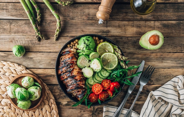 comida saludable a la parrilla