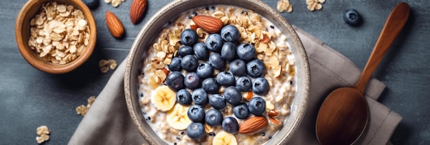 comida saludable para la salud avena con bayas