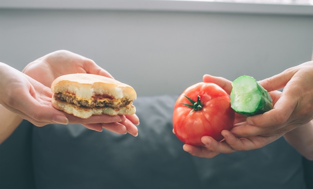 Comida sana vs comida rápida