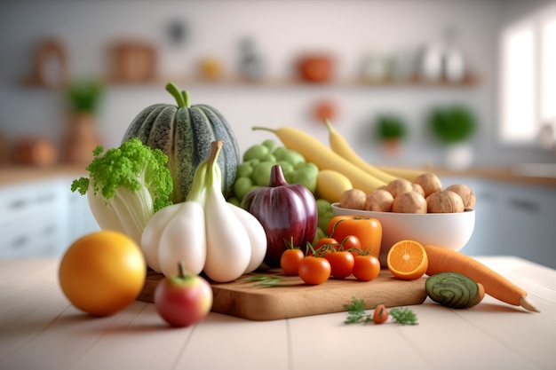 Comida saudável em um fundo branco