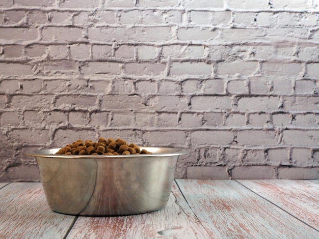 Foto comida seca para perros en un bol