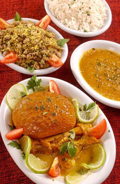 Comida típica de cabra buchada do Nordeste do Brasil