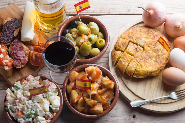 Comida típica de tapas na espanha