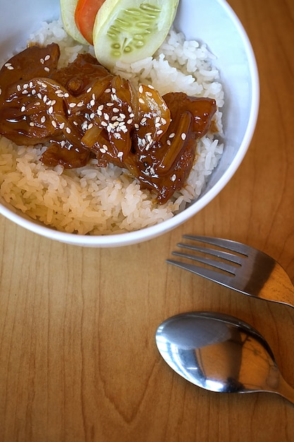 Comida tradicional de Bandung, Indonesia.