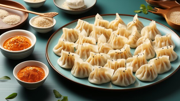 Comida tradicional de la carne de la harina de dumpling asiática