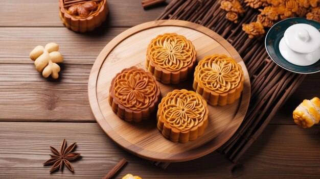 Comida tradicional china Mooncakes para el Festival del Medio Otoño