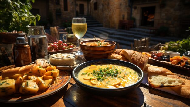 Comida tradicional francesa deliciosos produtos típicos