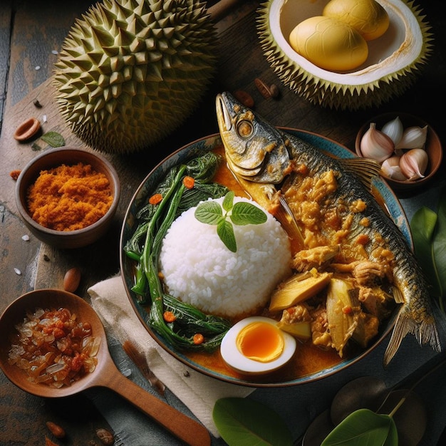 Foto comida tradicional indonésia