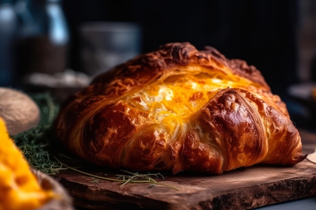 Comida tradicional khachapuri recém-assada generativa ai