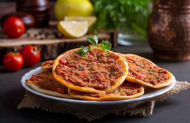 Comida turca Findik Lahmacun Mini Pizza