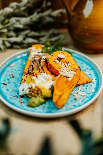 Comida vegana saudável para uma dieta balanceada rica em vitaminas