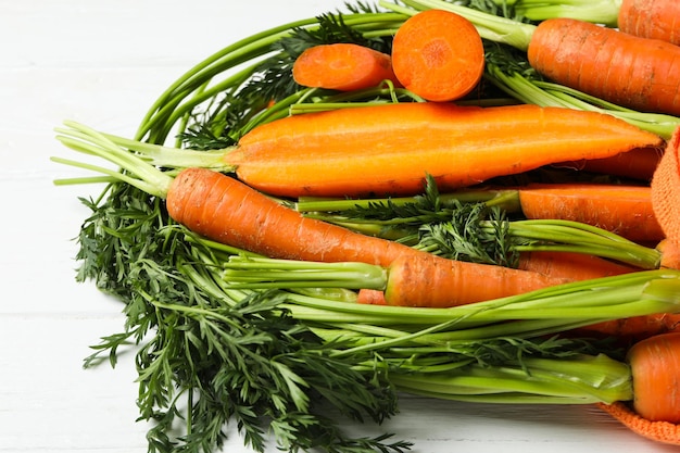 Comida de zanahoria fresca para dieta y alimentación saludable.