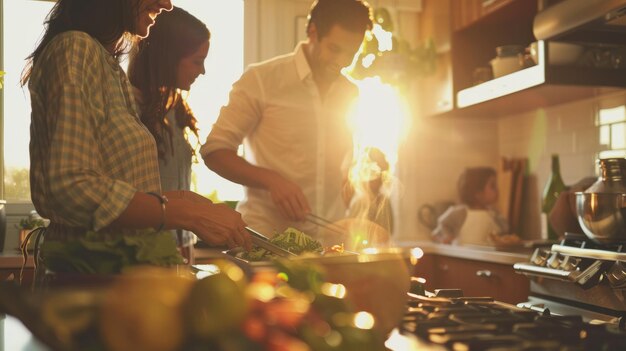 Foto comidas familiares multiculturales