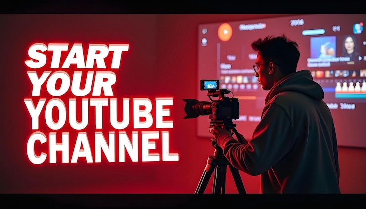 Foto comience la creación de contenido de su canal de youtube y la guía de producción de video
