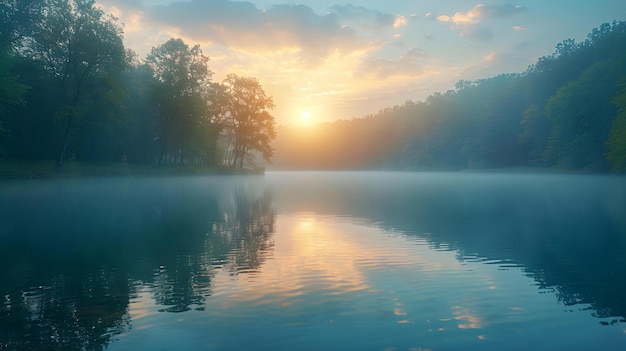 Comience su día rodeado de un paisaje pacífico en la luz de la mañana Concepto Luz de la mañana Paisaje pacífico Fotografía al aire libre sesión de fotos de naturaleza