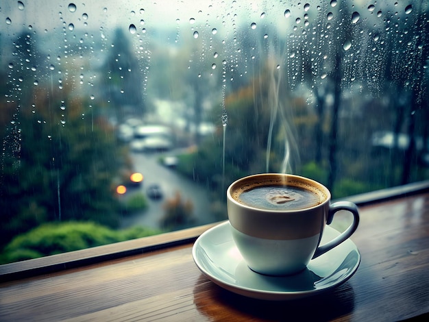 Foto comience su día con una taza de café reconfortante para despertar sus sentidos