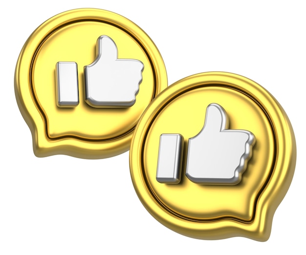 Como botón como icono ilustración 3D