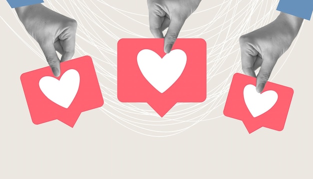 como calificar una foto o publicar en las redes sociales un interesante collage de video en un fondo de papel como comentarios de video dejar una reseña positiva