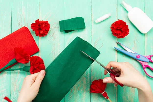 Cómo hacer una flor de clavel en casa.