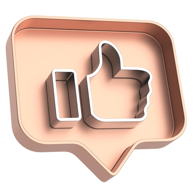 Como icono como botón ilustración 3D