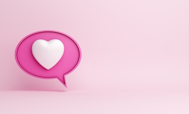 Como icono de corazón espacio de copia de notificación de redes sociales